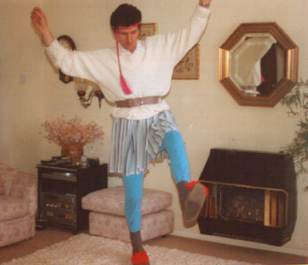 The dancing Evzone in full concentration